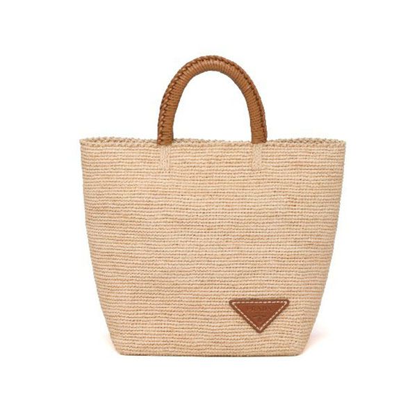 プラダラフィアxレザー ハンドバッグスーパーコピー1BG331_2DJS_F0A5T